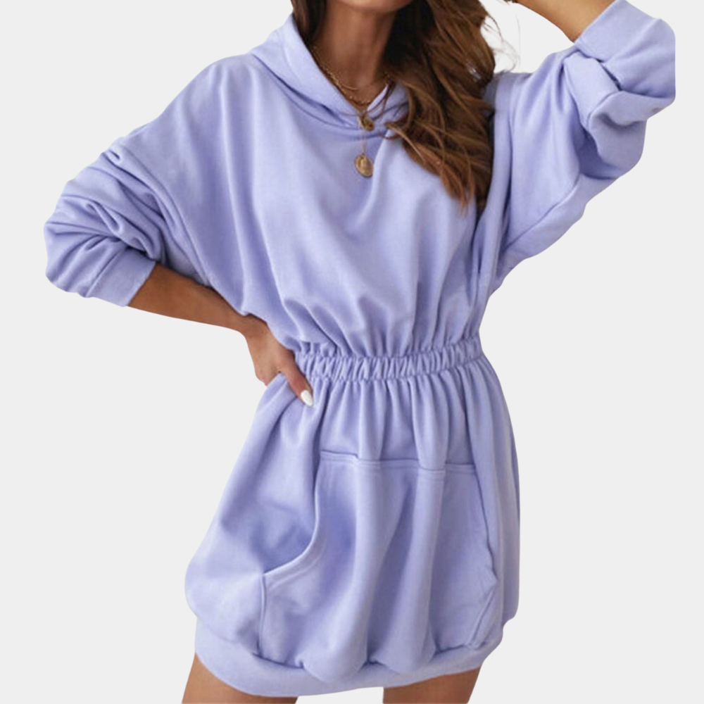 Oversized women's hooded dress