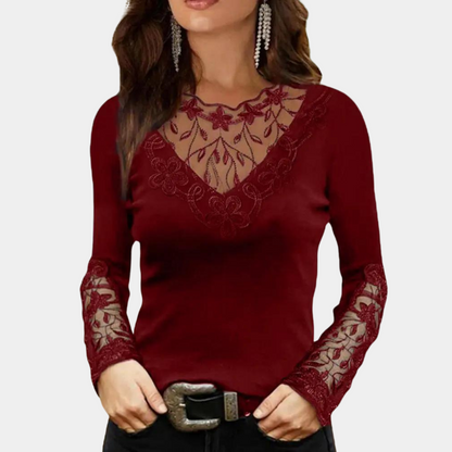 Stylish lace women's blouse