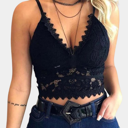 Stylish floral lace women's top