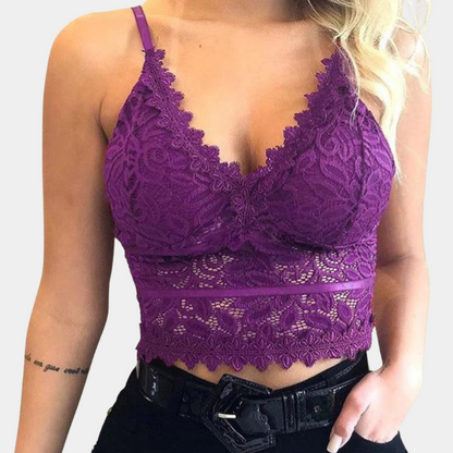 Stylish floral lace women's top