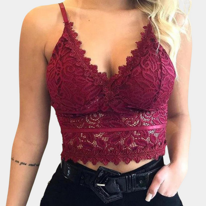 Stylish floral lace women's top