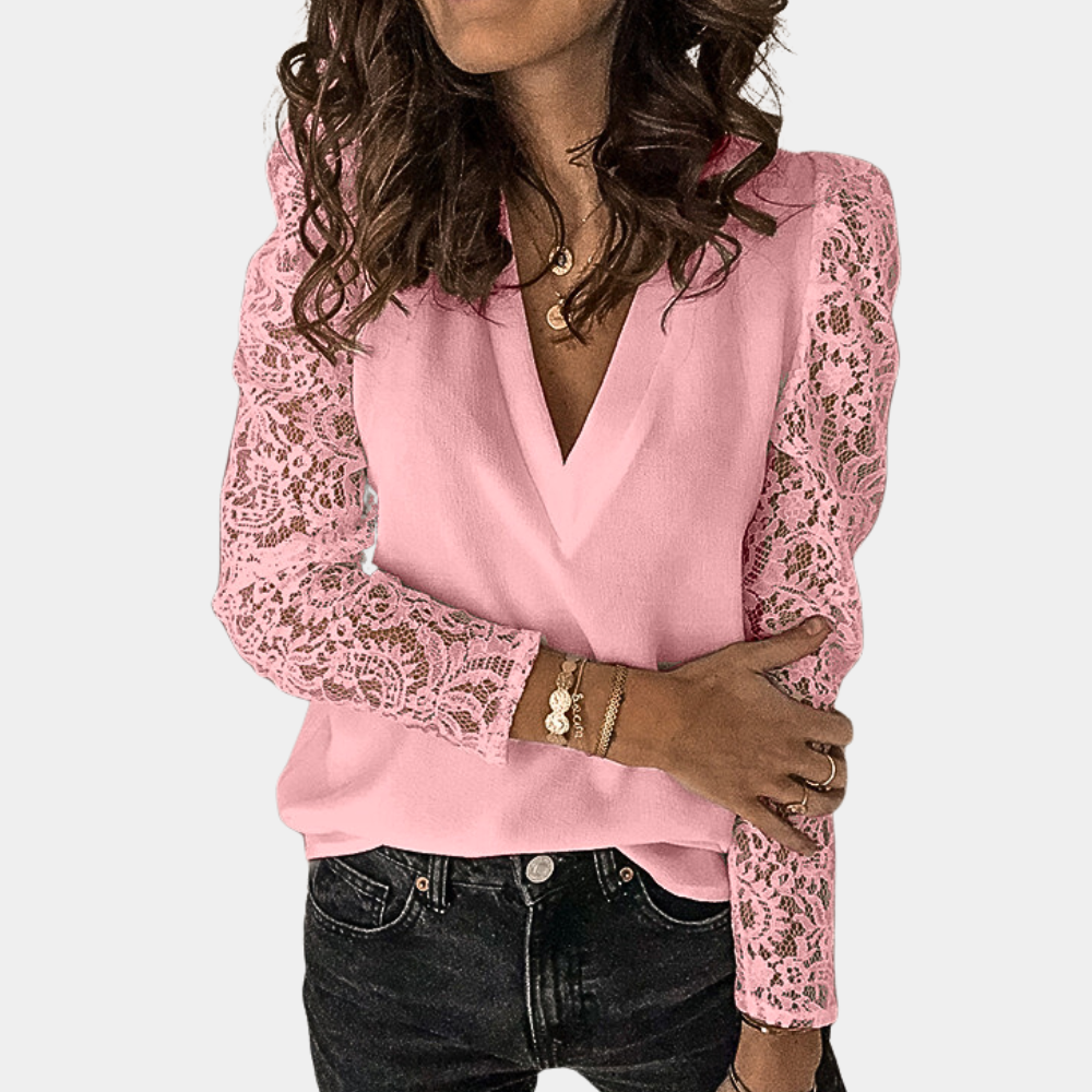 Trendy women's v-neck blouse