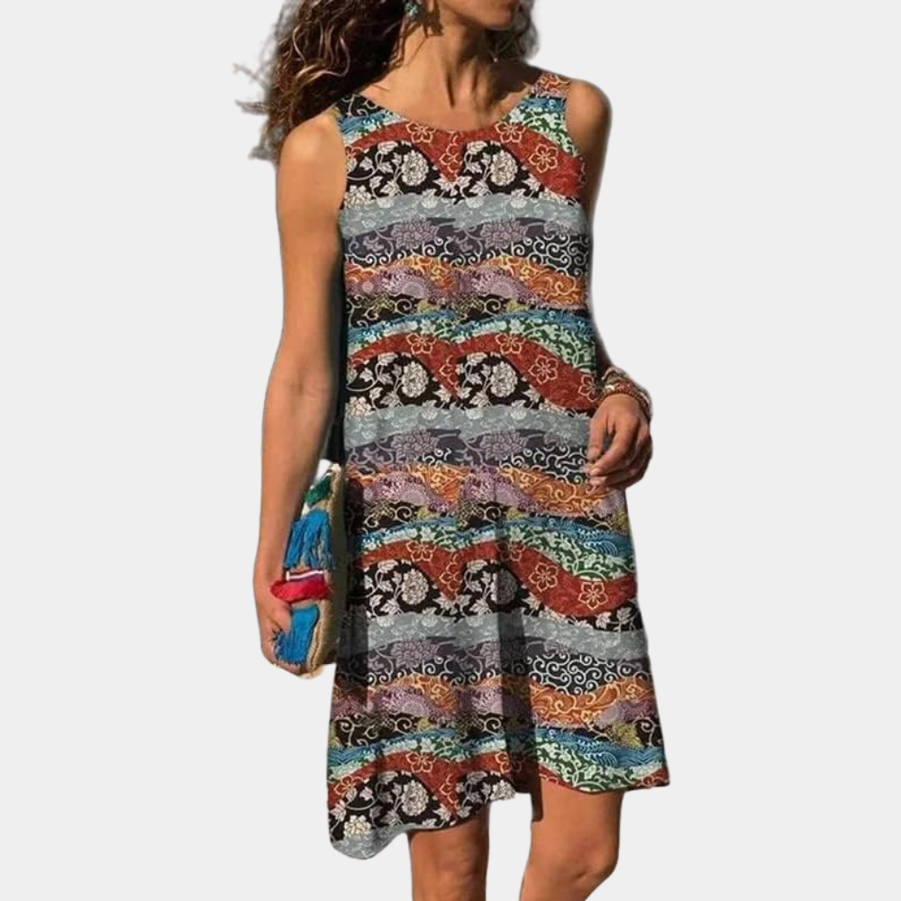 Casual floral beach dress for ladies