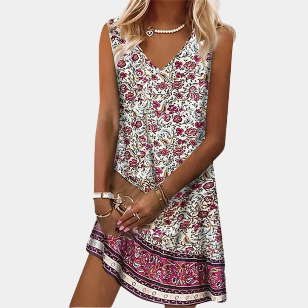 Casual floral beach dress for ladies