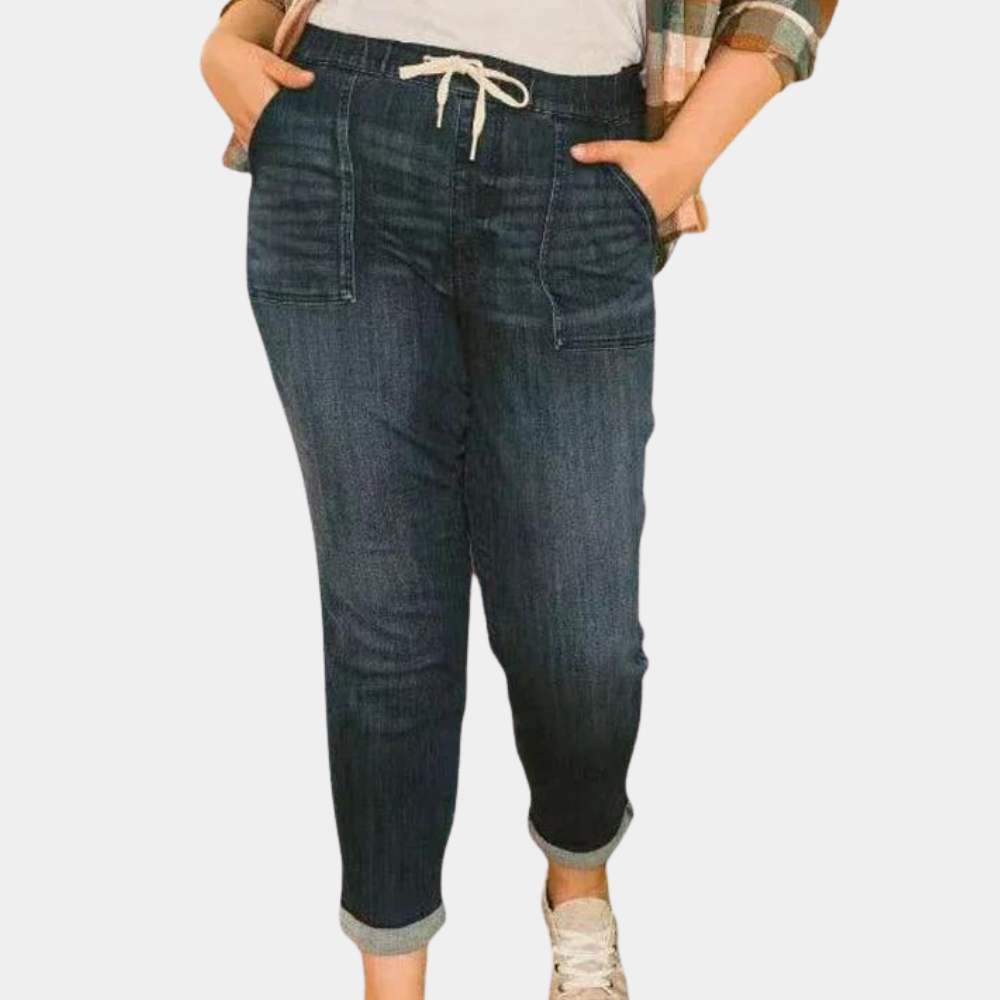 Pants with high waist and drawstring for ladies