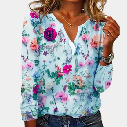 Casual floral women's blouse