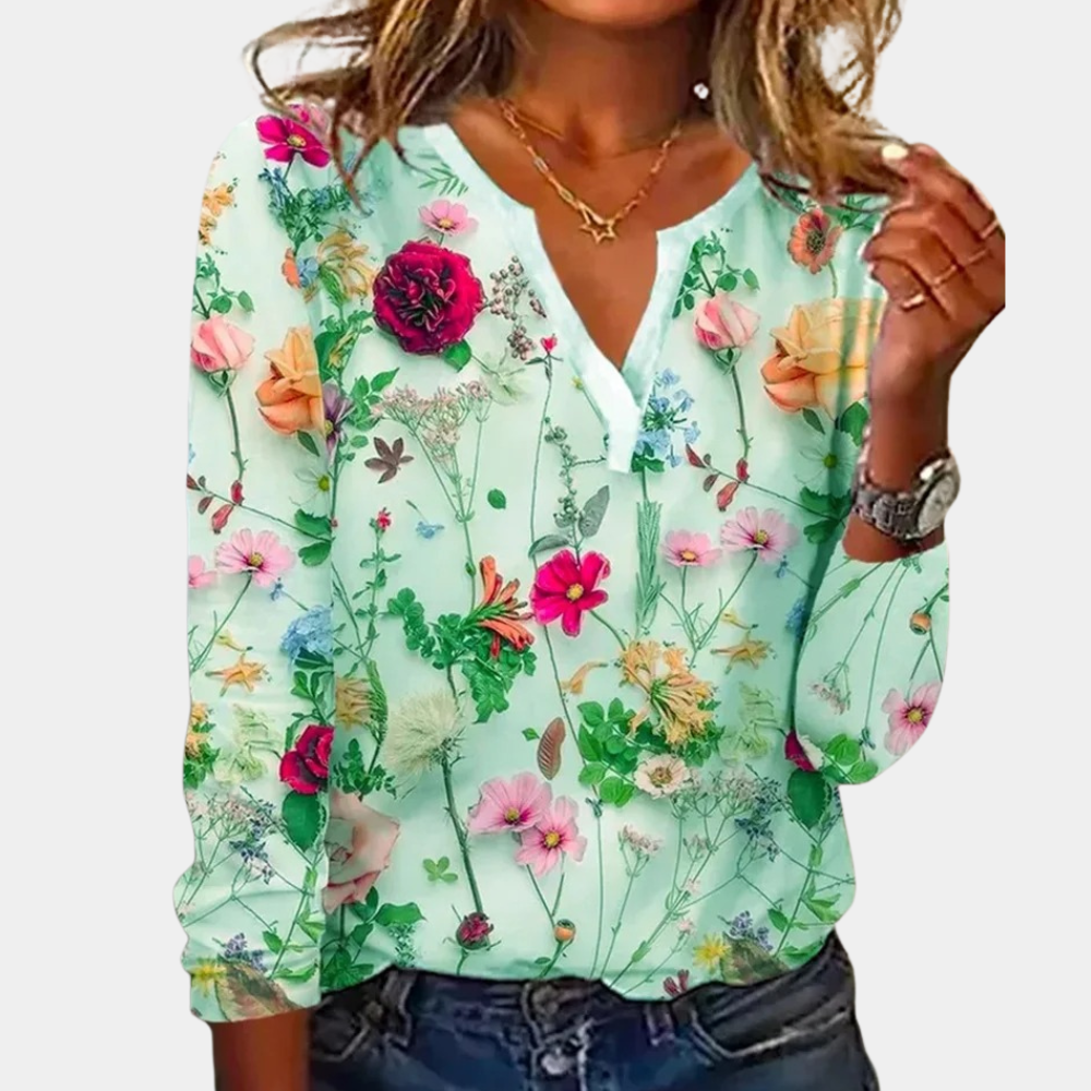 Casual floral women's blouse