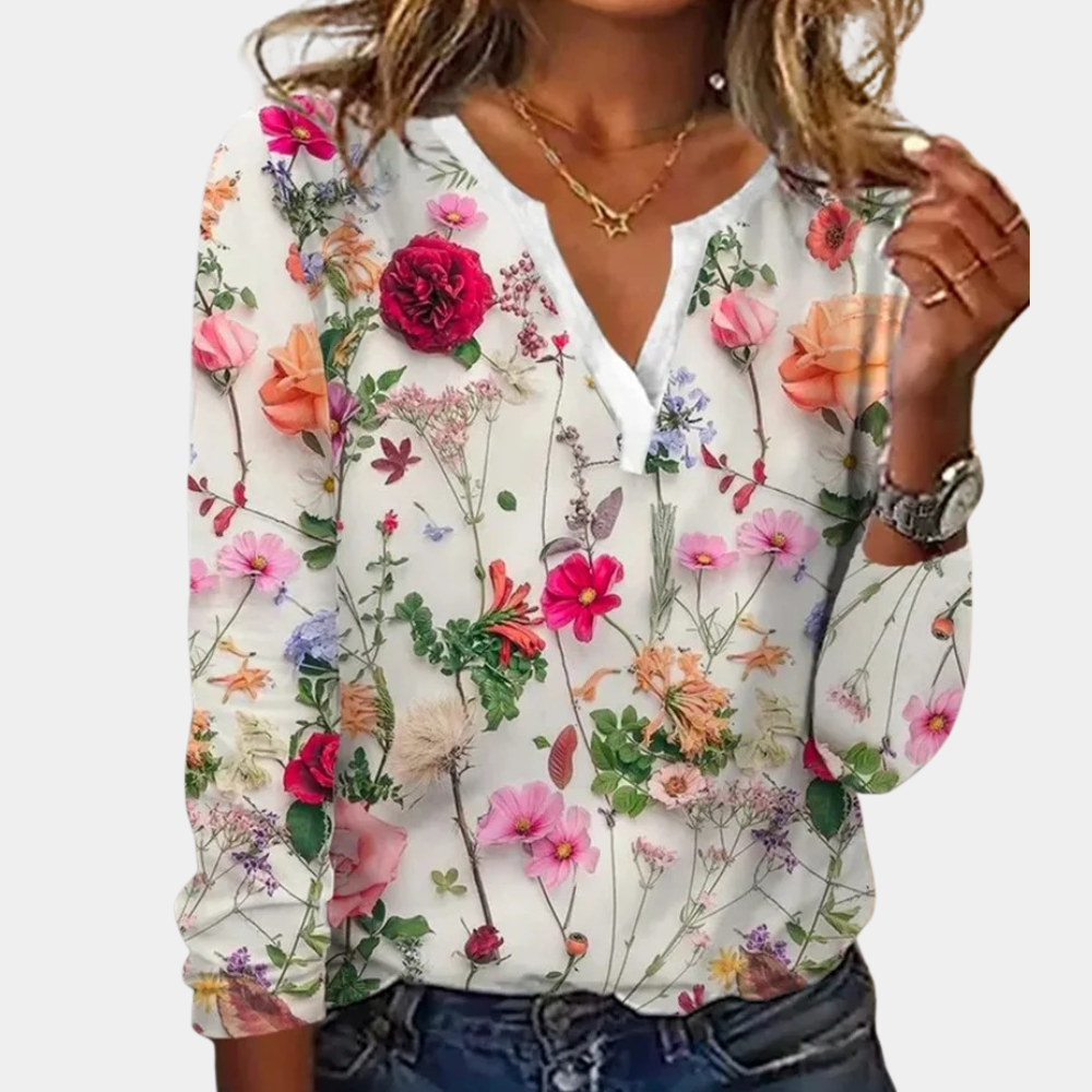 Casual floral women's blouse