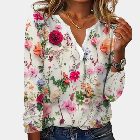 Casual floral women's blouse