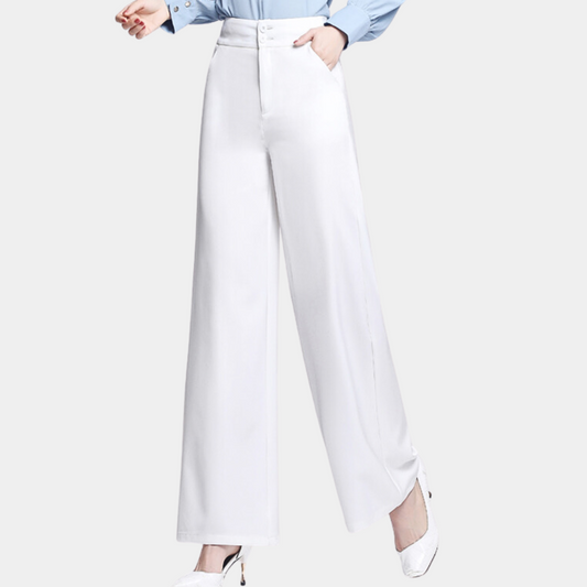 Weronika - Elegant High Waist Pants with Wide Legs for Women