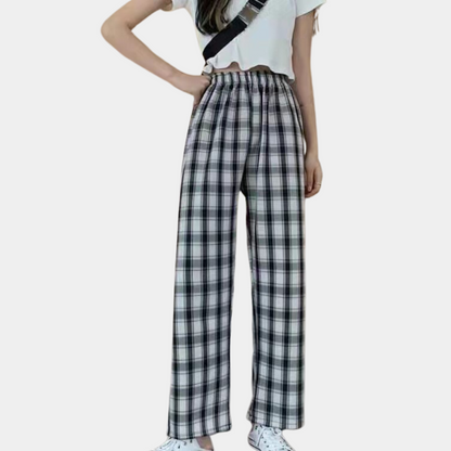 Valeria - Women's modern plaid pants