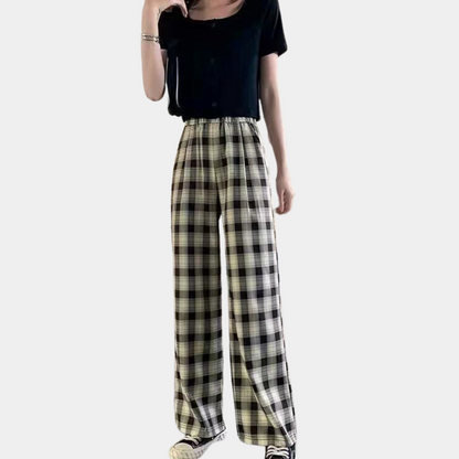 Valeria - Women's modern plaid pants