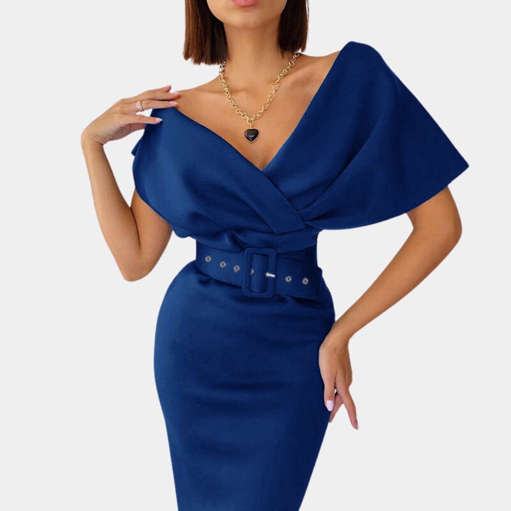 Elegant off-shoulder evening dress for ladies