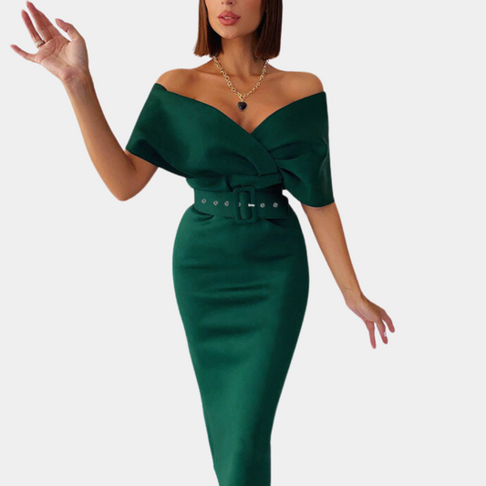 Elegant off-shoulder evening dress for ladies