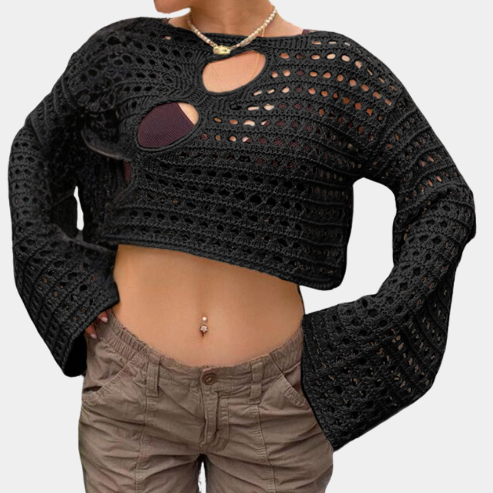 Modern knit women's crop top