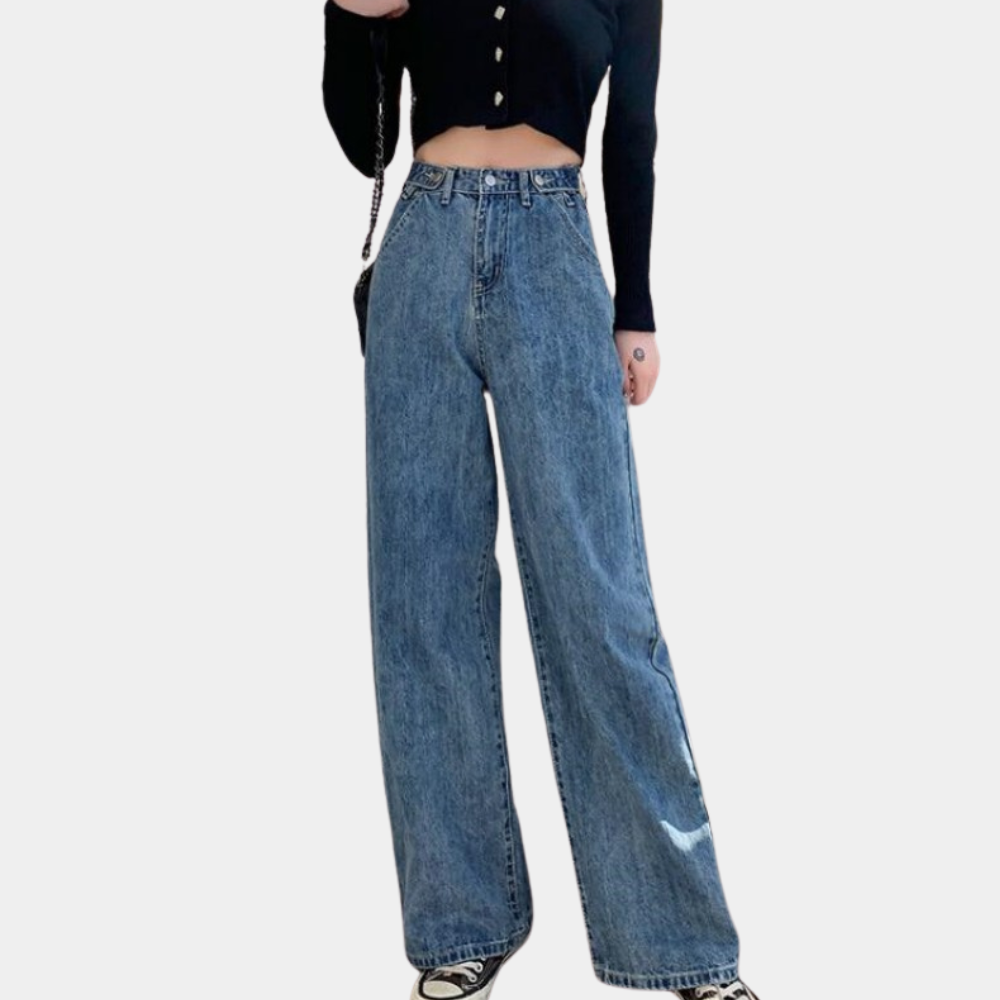 High waist and wide women's pants