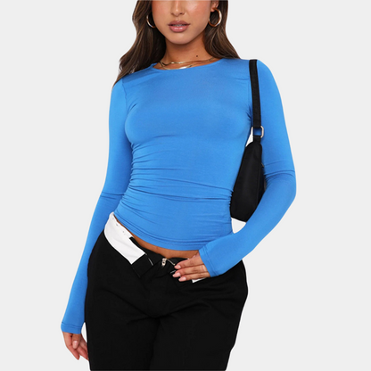 Plain and stretchy crop top for women