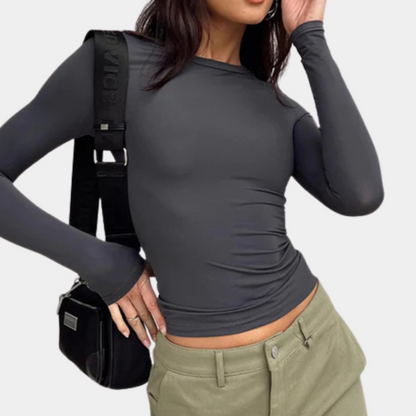 Plain and stretchy crop top for women