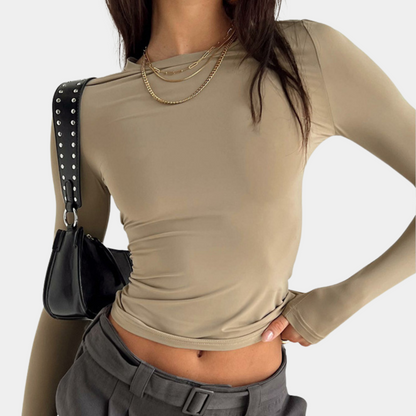 Plain and stretchy crop top for women