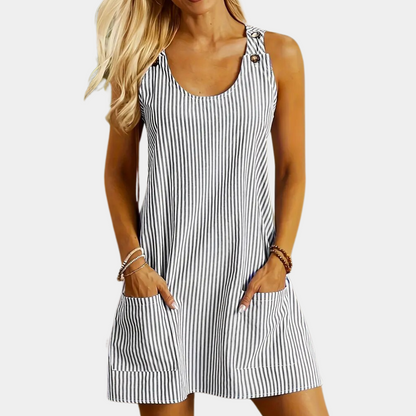 Fashionable striped women's dress