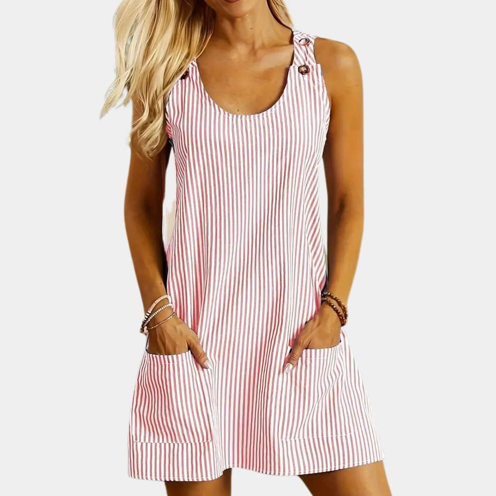 Fashionable striped women's dress