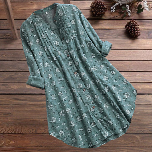 Elegant and long floral blouse for ladies