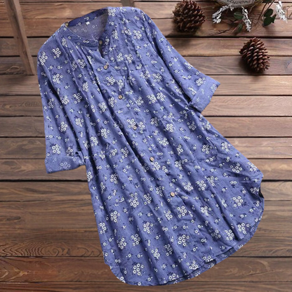 Elegant and long floral blouse for ladies