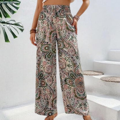 Reina - Boho Wide Women's Pants with Slanted Pockets