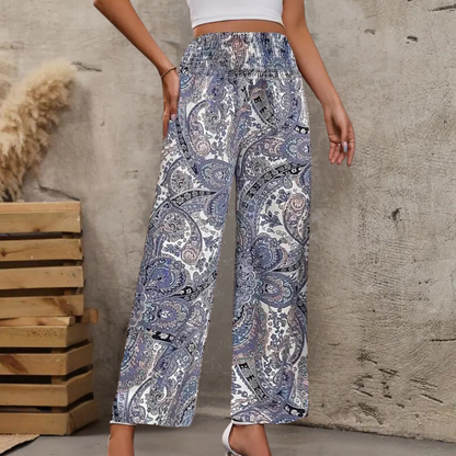 Reina - Boho Wide Women's Pants with Slanted Pockets