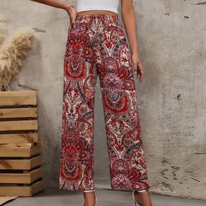 Reina - Boho Wide Women's Pants with Slanted Pockets