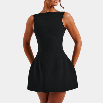 Janelle - Women's Elegant Open Back Mini Dress