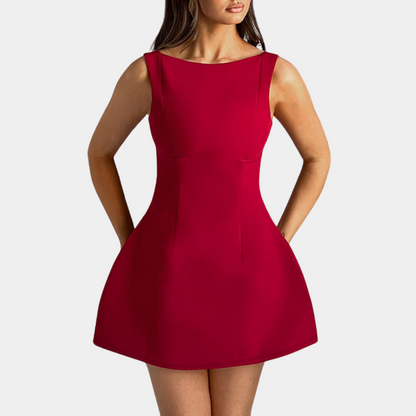 Janelle - Women's Elegant Open Back Mini Dress