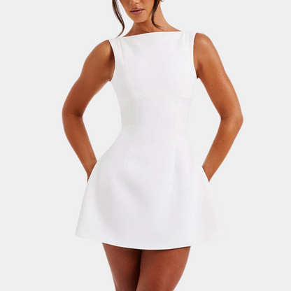 Janelle - Women's Elegant Open Back Mini Dress