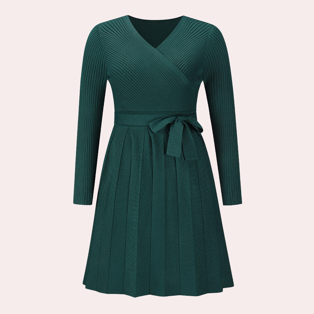 Dahlia - Elegant Pleated Midi Dress for Women