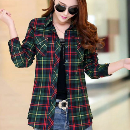 Ginevra - Trendy Checked Blouse for Women