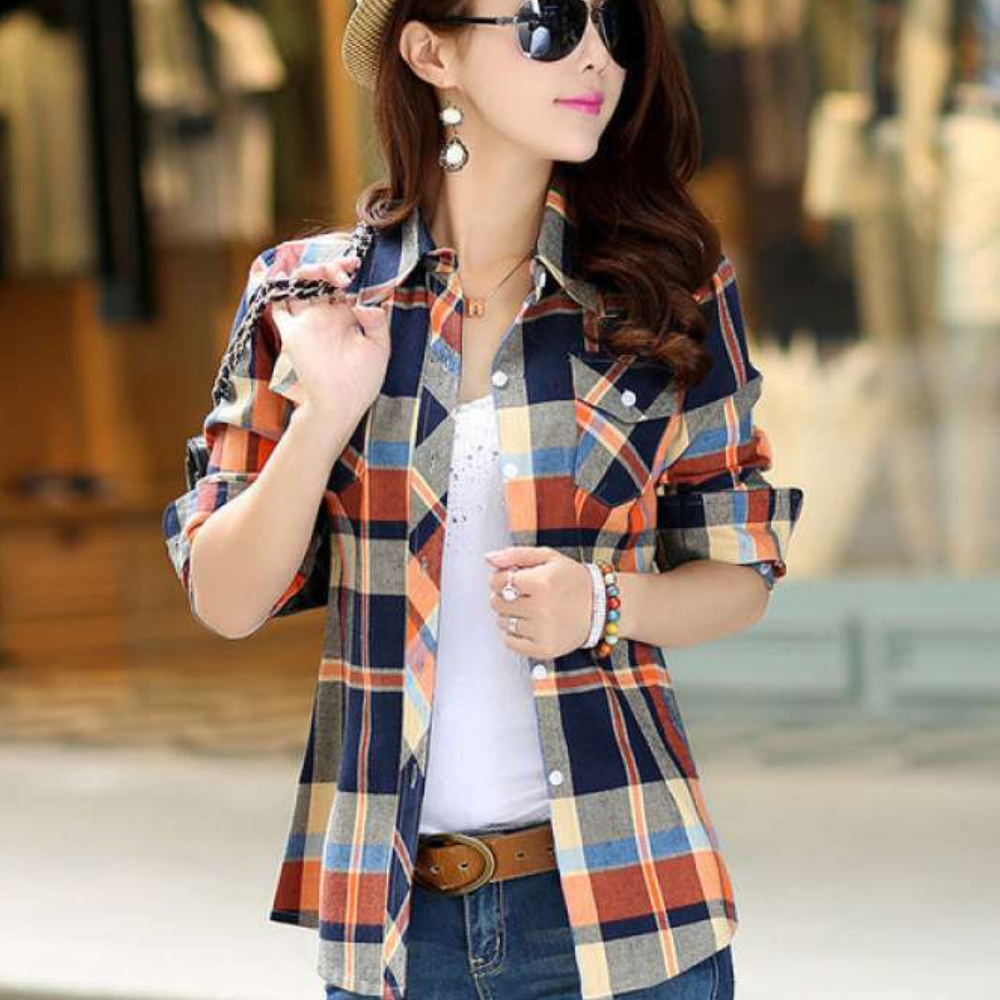 Ginevra - Trendy Checked Blouse for Women