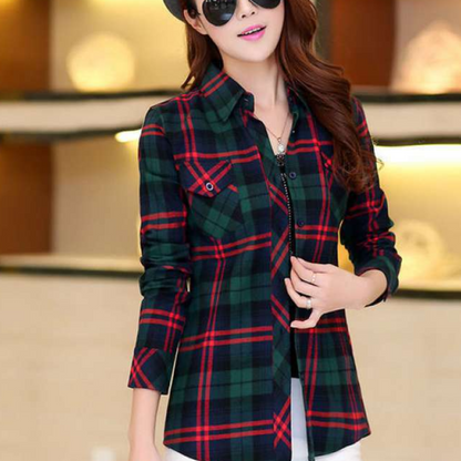 Ginevra - Trendy Checked Blouse for Women