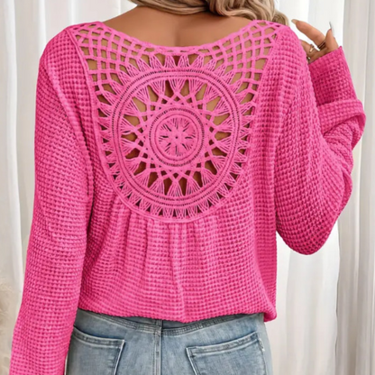 Violetta - Knitted elegant women's long sleeve top