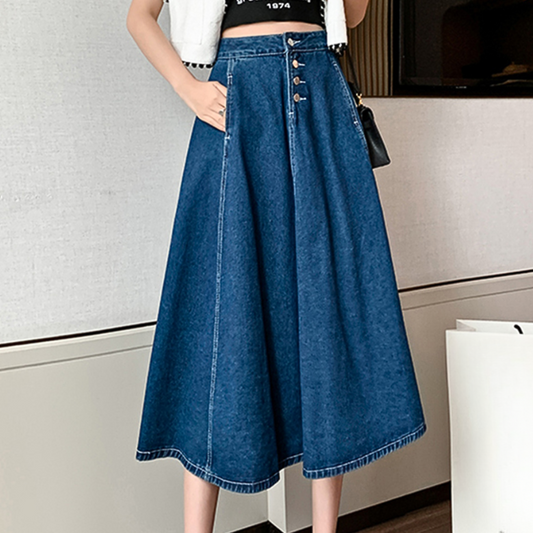 Polyxena - Timeless long denim skirt for women