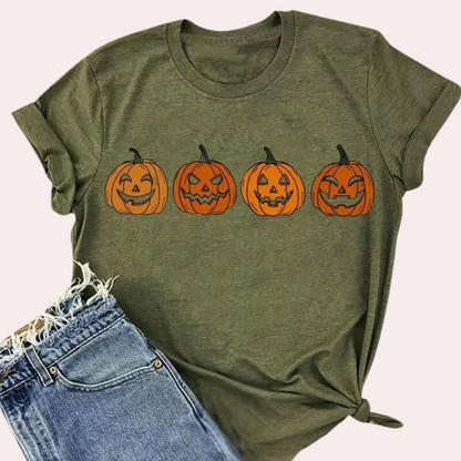 Maco - Casual Halloween Pumpkin T shirt for ladies