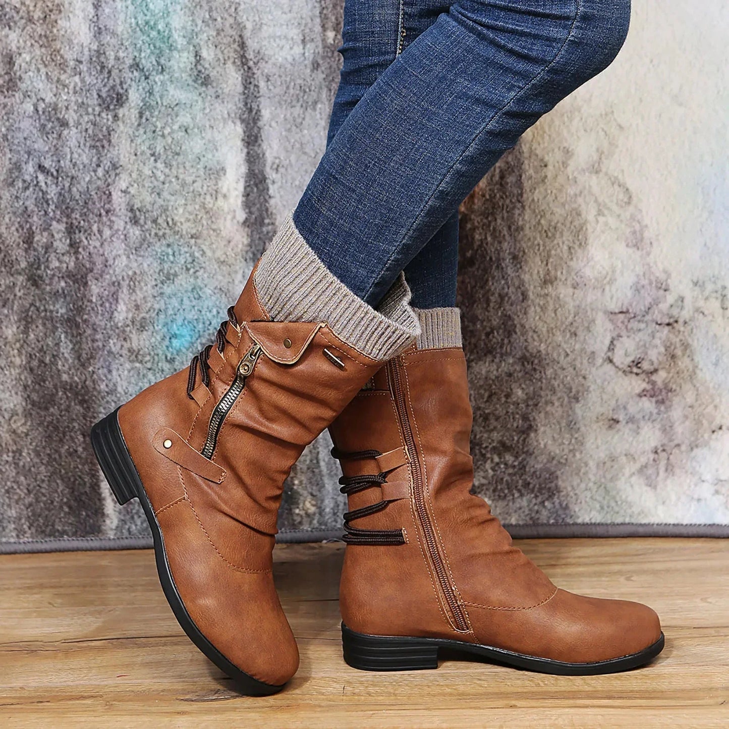 Reanna Boots | Mid Calf Leather Boots