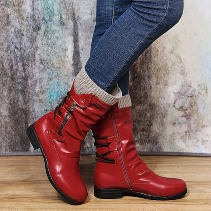 Reanna Boots | Mid Calf Leather Boots