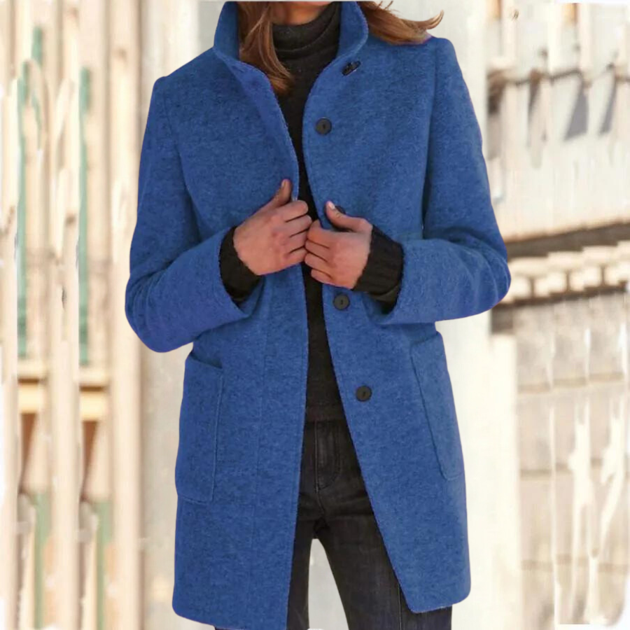 Stand-up collar coat for women - Camille