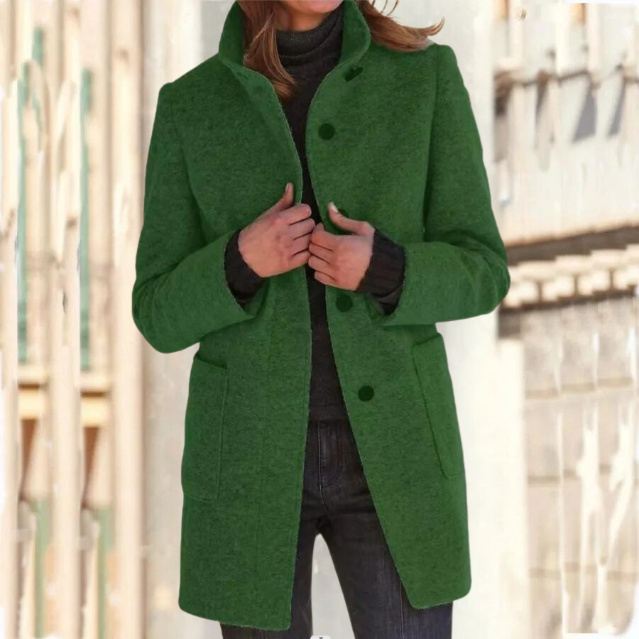 Stand-up collar coat for women - Camille