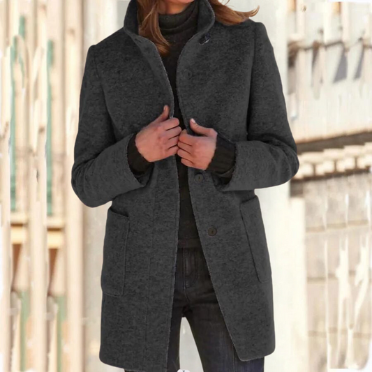 Stand-up collar coat for women - Camille