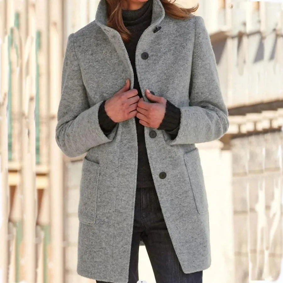 Stand-up collar coat for women - Camille