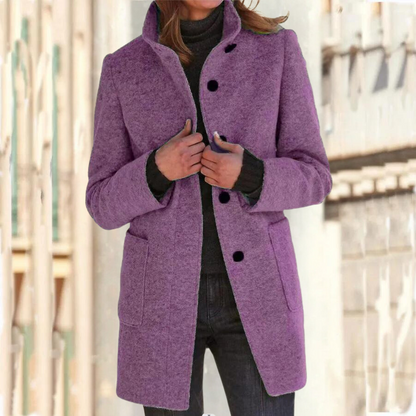 Stand-up collar coat for women - Camille