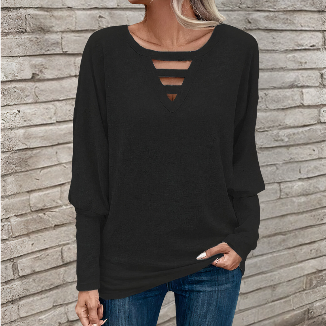 Casual long-sleeved women's top -Cataleya