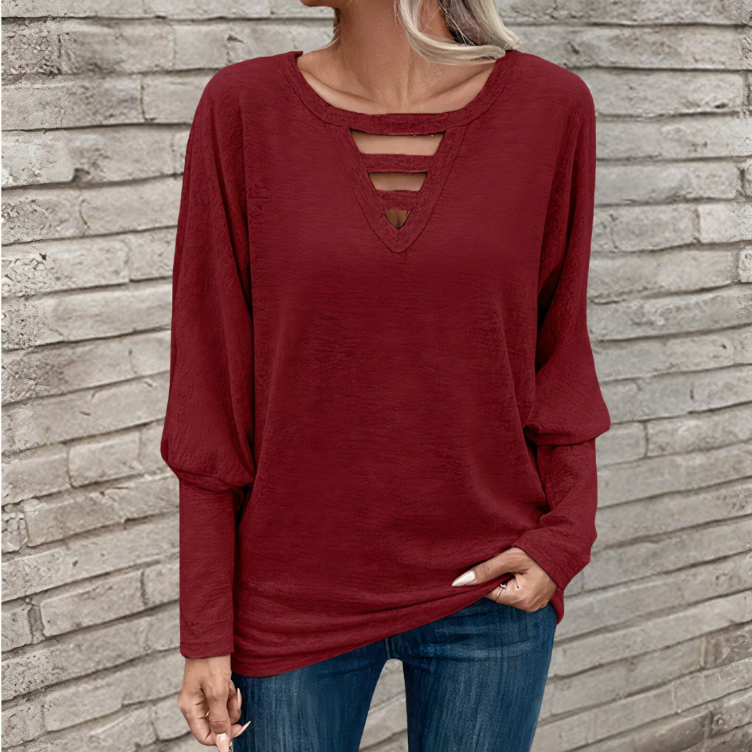 Casual long-sleeved women's top -Cataleya