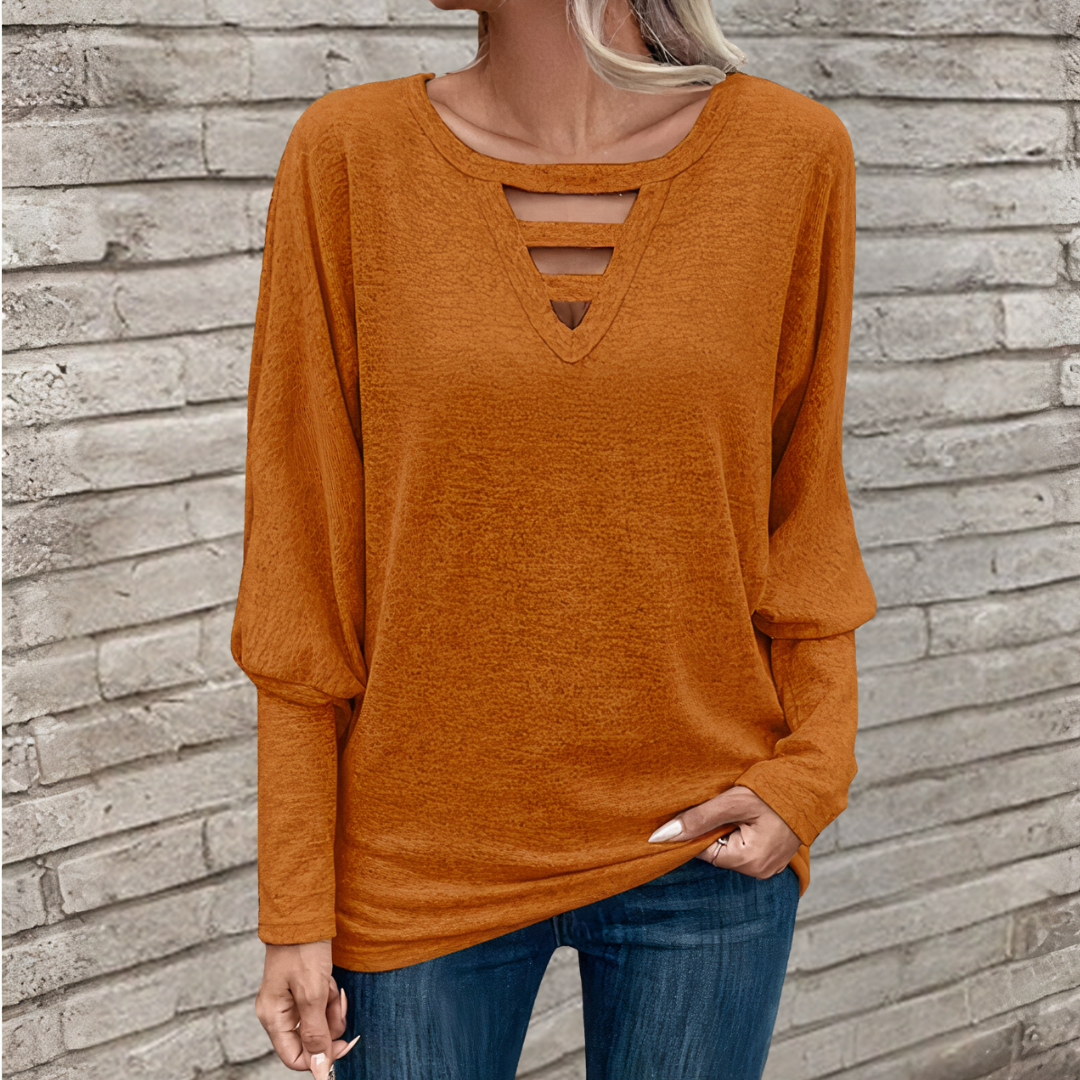 Casual long-sleeved women's top -Cataleya